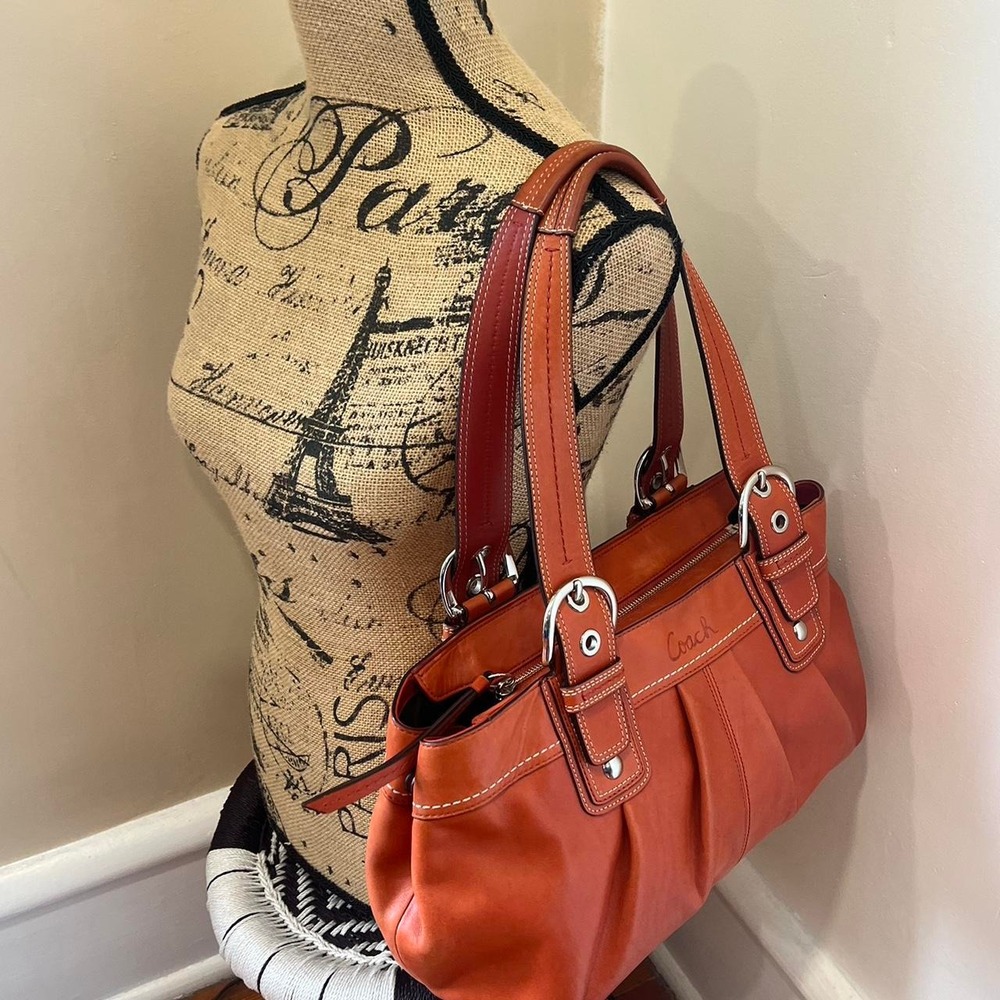 Y2k 2000s Coach Soho Pleated Leather Gallery Tote Sho… - Gem